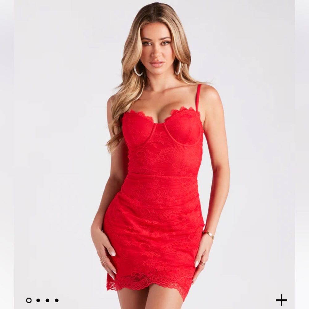 Red Lace Bodycon Dress